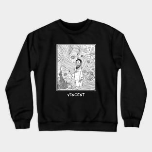 Vincent van Gogh B&W Starry Night Crewneck Sweatshirt